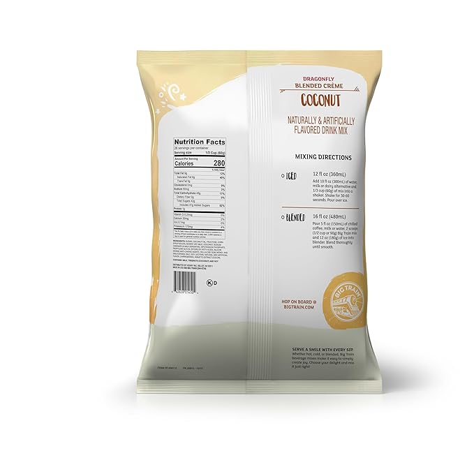 Big Train Dragonfly Coconut Blended Cr챔me Beverage Mix, 3.5 Pound (Pack of 1)