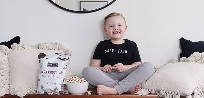 Safe + Fair Food Company Plant-Based Gourmet Chocolate Flavored Popcorn - Dark Chocolaty Drizzled