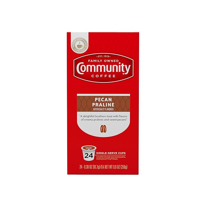 Community Coffee Pecan Praline Flavored 96 Count Coffee Pods, Medium Roast, Compatible with Keurig