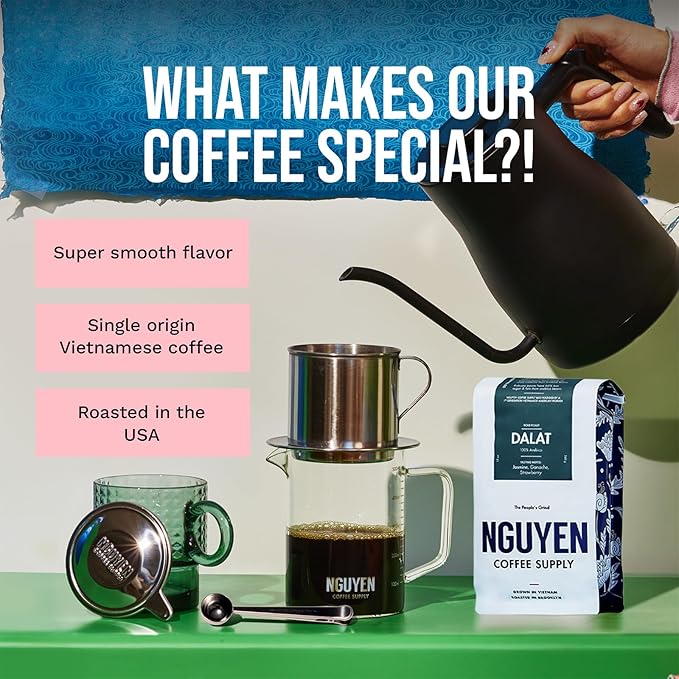Nguyen Coffee Supply - Dalat Arabica: Dark Roast Premium Ground Coffee Beans, Vietnamese Single