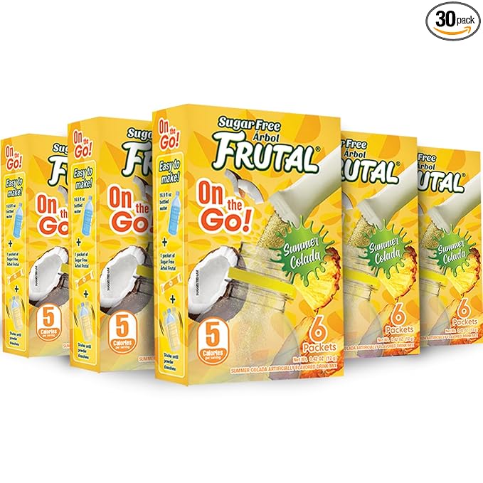 Frutal On-The-Go! | Powdered Drink Mix Pina Colada - Flavored Sugar Free! ??Single Serve On The Go!
