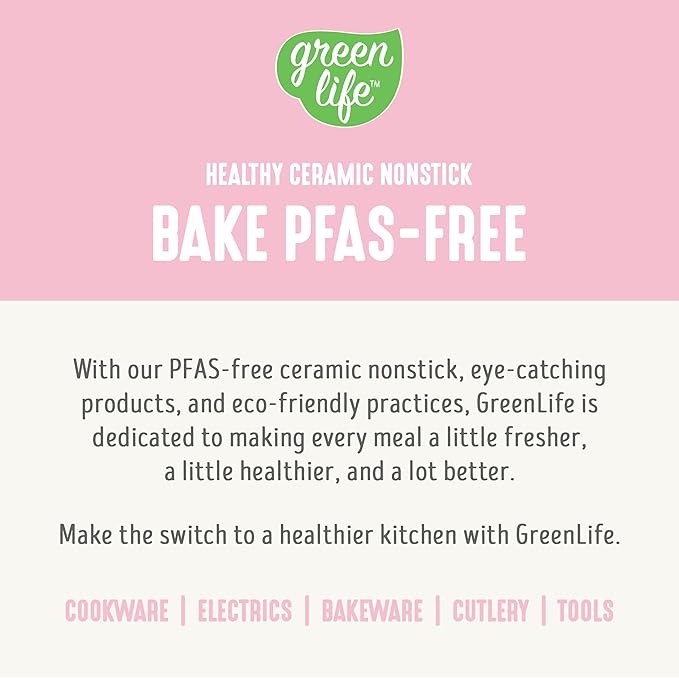 GreenLife 6 Piece Nonstick Bakeware Set, Non-Toxic PFAS-Free Ceramic Oven Pans, Dishwasher & Oven