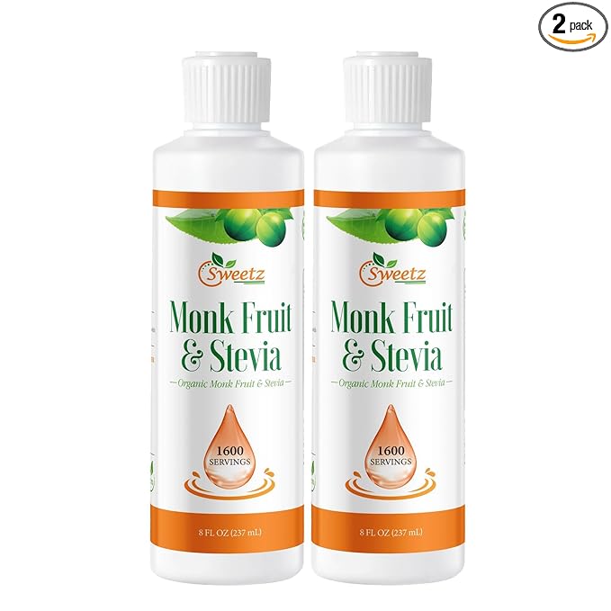 Monk Fruit & Stevia Liquid Sweetener Drops - Natural Sweeteners & Sugar Alternatives - Delicious