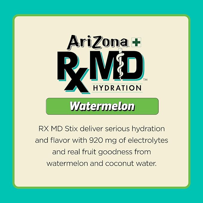 Arizona Rx MD Hydration Watermelon - Drink Mix - 920mg of Electrolytes - 0.45 oz Powder Sticks