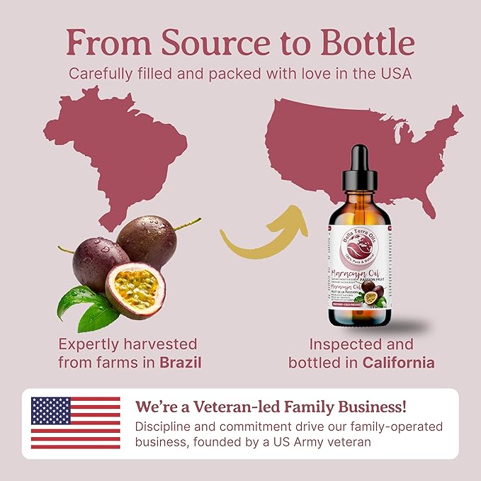 Bella Terra Oils - Maracuja Seed Oil 16oz - Cold-Pressed Purity from Passion Fruit Seeds, Infused