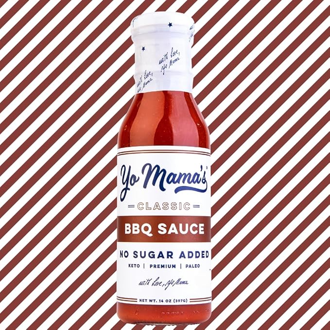 Yo Mama's Foods Keto Barbecue BBQ Sauce ??(Pack of 2) - Vegan, No Sugar Added, Low Carb, Low