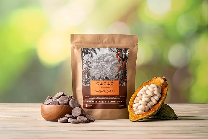 Cacao Adventures| Ceremonial Grade Cacao | 100% Pure | Dairy Free & Vegan | Unsweetened | Peruvian