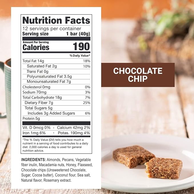 Prolon Fasting Bars | 5g Protein, 7g Fiber | Keto-Friendly, Gluten-Free, Dairy-Free, Plant-Based |