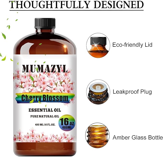 Cherry Blossom Essential Oil, Cherry Blossom Oil 16 Fl Oz 480ML for Diffuser Humidifier Yoga