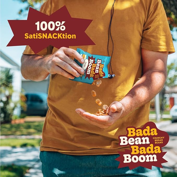 Bada Bean Bada Boom, Crunchy Roasted Broad Bean Snacks (Fava), High Protein, Vegan, Gluten-free