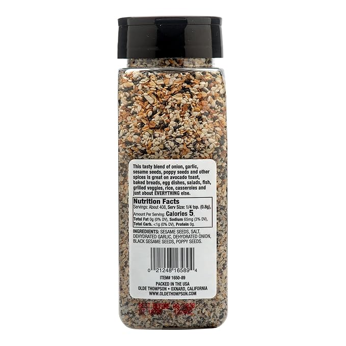 Olde Thompson Everything Bagel Seasoning, 11.5oz - Must have Kitchen Essential, Pantry or Spice