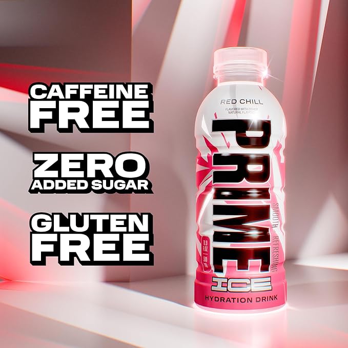 PRIME Hydration ICE RED CHILL, Sports Drinks, Electrolyte Enhanced for Ultimate Hydration, 250mg