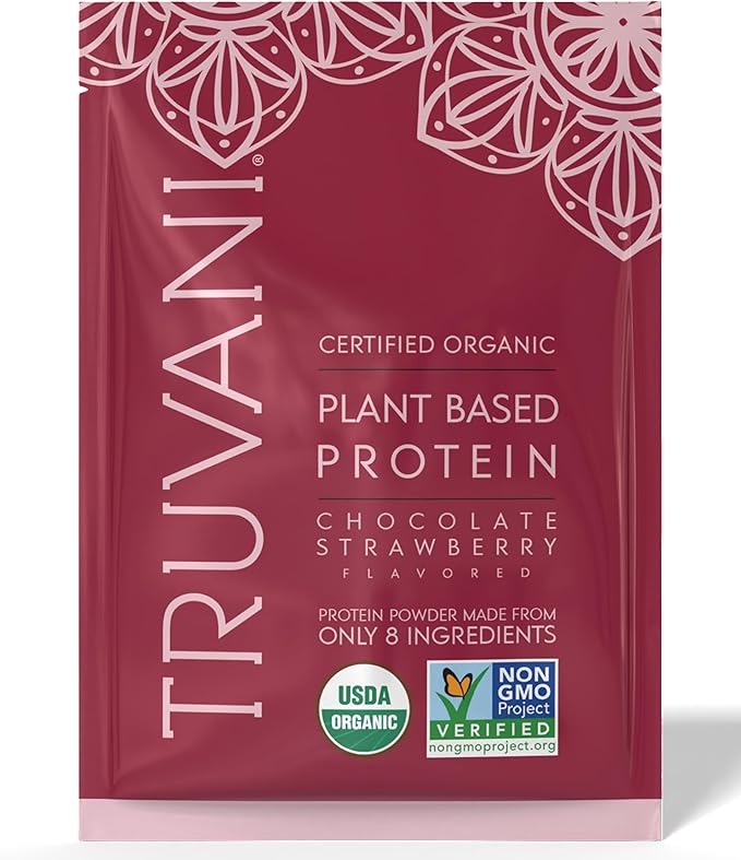 Truvani Vegan Pea Protein Powder | Chocolate Strawberry | 20g Organic Plant Based Protein | 1