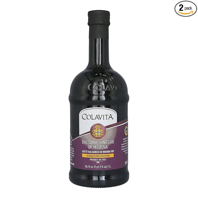 Colavita Balsamic Vinegar of Modena IGP - Signature Edition 2-Pack, 34 oz Bottles, Aged in Wooden