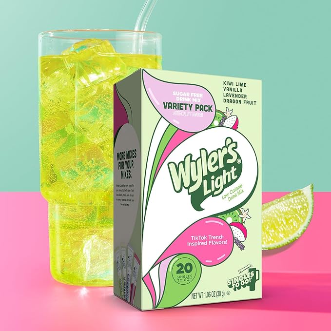 Wyler's Light Singles to Go Powder Packets, Water Drink Mix, Variety Pack, Watertok Base Flavors