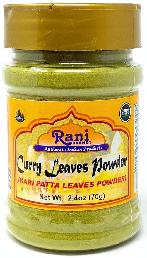 Rani Curry Leaves Powder (Kari Neem Patha) Indian Spice 2.4oz (70g) PET Jar ~ All Natural | Vegan |