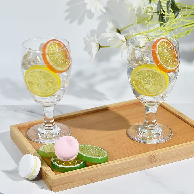 10.5OZ Water Goblets Set of 6, Clear Goblet Glasses Set for Home Bar, Wedding, Party, Elegant