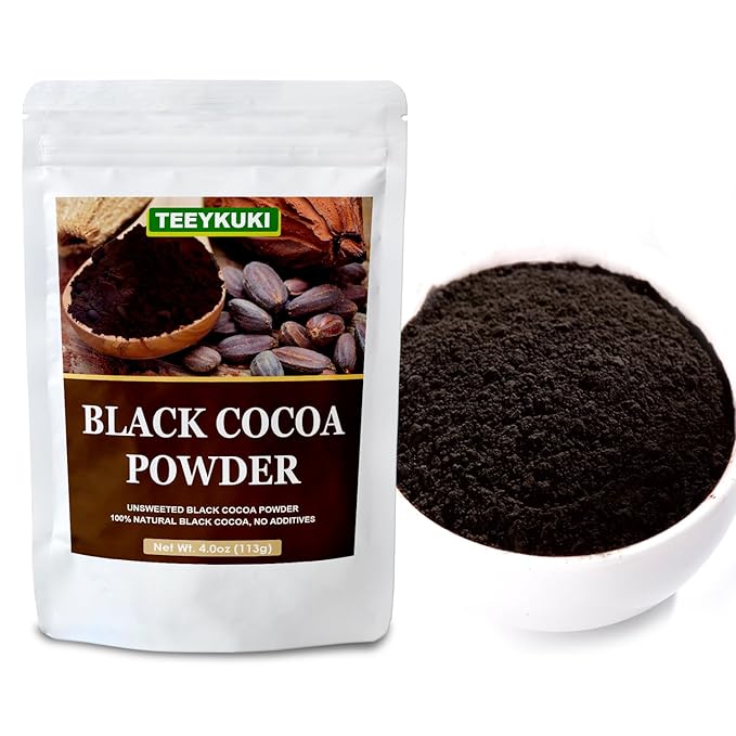 Black Cocoa Powder, 4.0oz(113.0g), Premium Food Grade Black Cocoa Powders for Cooking & Baking