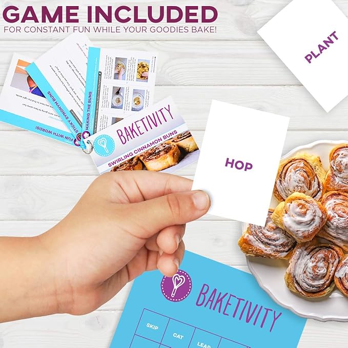BAKETIVITY Kids Baking DIY Activity Kit - Bake Delicious Cinnamon Buns with Pre-Measured
