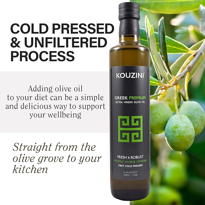 (3 Pack Premium) Kouzini Greek Premium Extra Virgin Olive Oil, Cold Pressed, Single Origin, Rich