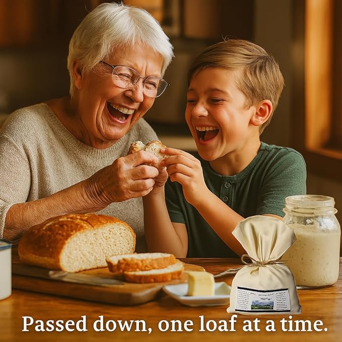 Bounty Foods Montana Sourdough Starter Set ??16 oz Artisan Bread Kit in Western-Style Burlap Bag