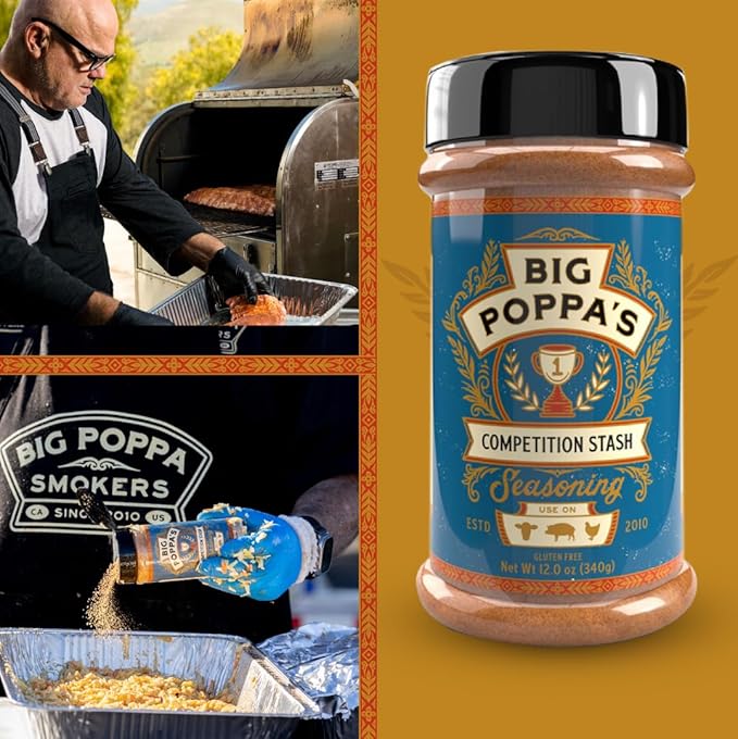 Big Poppa's Competition Stash Seasoning – Gluten-Free Spice Seasoning Mix for Pork, Chicken and