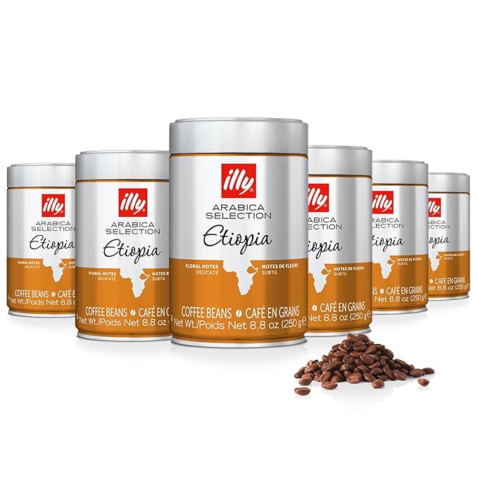 illy Arabica Selections, Ethiopia Whole Bean Coffee, 100% Arabica, Single Origin, Light Roast with