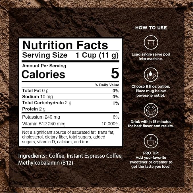 VitaCup Extra Shot Strong Coffee Pods, Bold & Intense Dark Roast w/Espresso Shot, High Caffeine