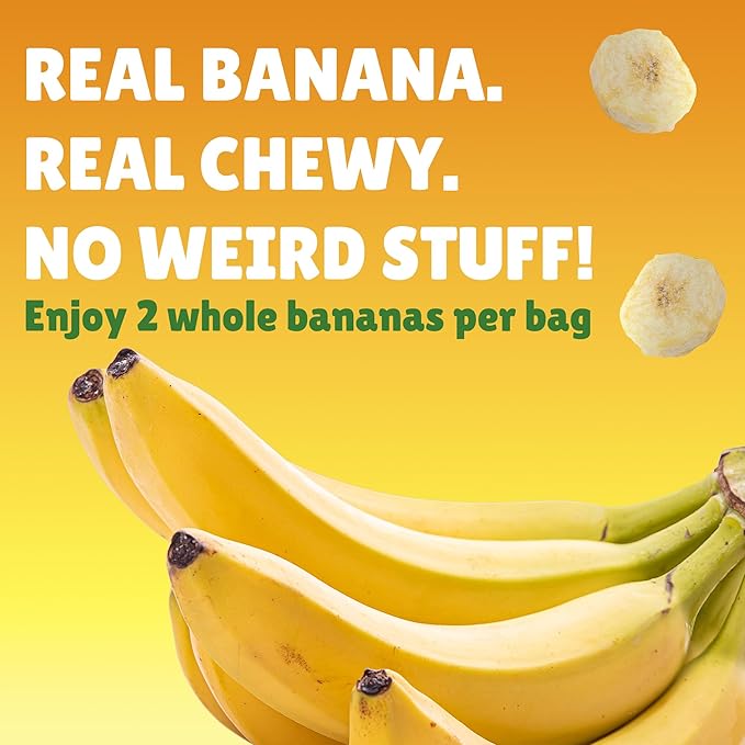 BranchOut Chewy Banana Slices, No Sugar Added, GentleDry Locks in Nutrition, Better than Freeze