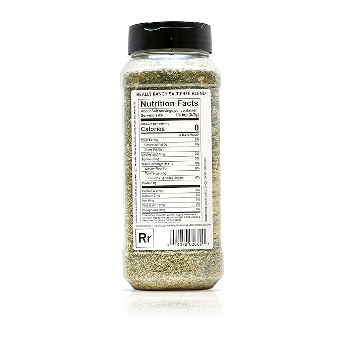 Spiceology - Really Ranch Salt Free Seasoning - Use On: Ranch Dip, Roasted Veggies or Chicken - 16