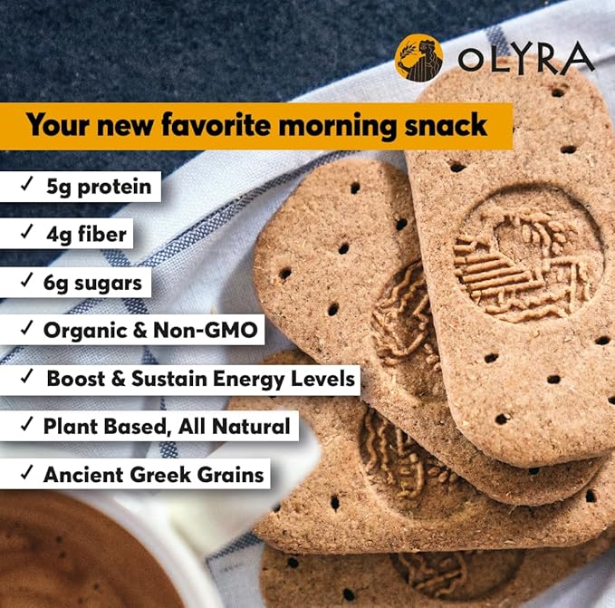 Olyra Dark Chocolate Sandwich Breakfast Biscuits, Healthy Snacks for Adults and Kids, Low Sugar