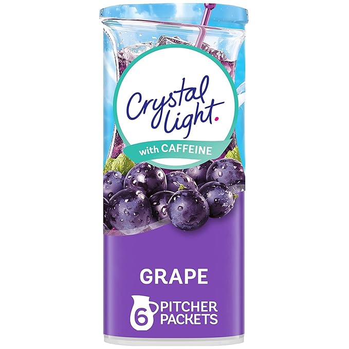 Crystal Light Sugar-Free Energy Grape Naturally Flavored Powdered Drink Mix 6 Count Pitcher Packets