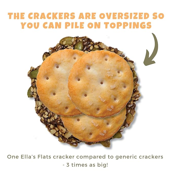 ELLA’S FLATS Spicy All Seed Savory Crisps – All Natural, Gluten Free, Good Source of Protein, High