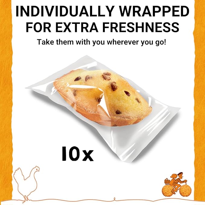 St Michel Chocolate Chip Madeleines French Sponge Cakes Made In France, Pack of 2 (250g each)