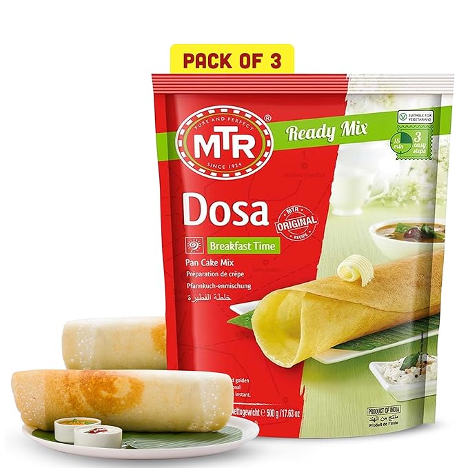 MTR Instant Dosa Mix - Ready to Cook Authentic Indian Breakfast, Lunch, Dinner or Snack Meal - No