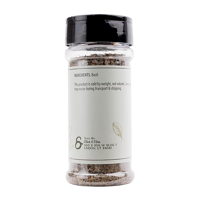 Olive & Vine Basil Leaves, Fresh Herbal Flavor, Seasoning for Pasta, Pesto, Salads, Rich Tradition