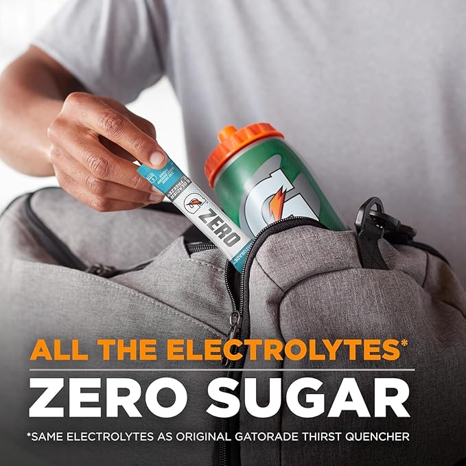 Gatorade G Zero Sports Drink Mix Powder Packets, Glacier Freeze, Electrolyte Powder Drink Mix for