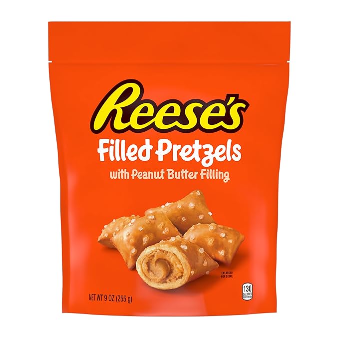 Reese's Filled Pretzels, Peanut Butter Pretzel Nuggets, Crunchy, Ready to Eat, Sweet and Salty