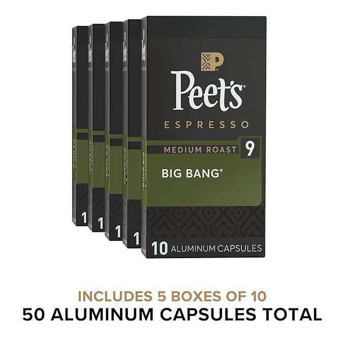 Peet's Coffee, Medium Roast Espresso Capsules, Compatible with Nespresso Original Machines - Big