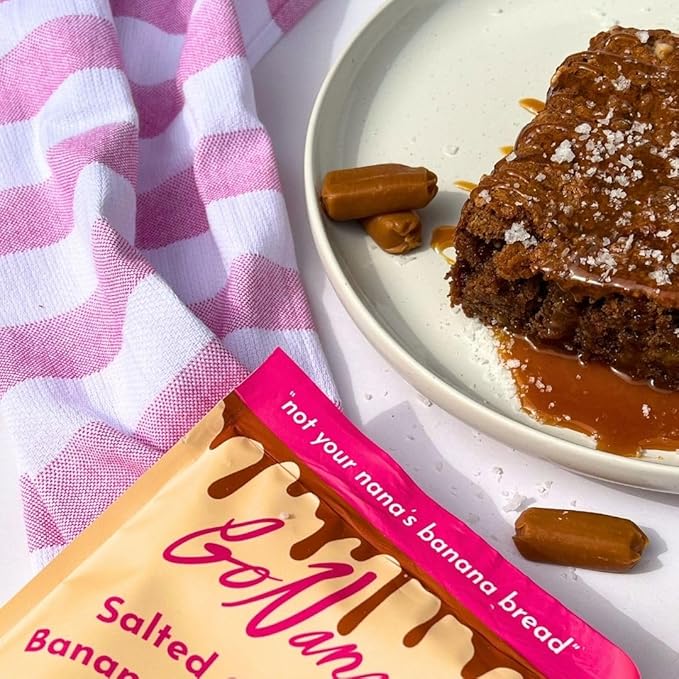 GoNanas Salted Caramel Oat Flour Banana Bread Mix, Suitable for Plant Based Vegan Diets, Gluten