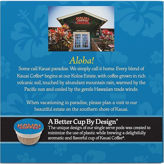 Kauai Coffee Single-Serve Pods, Na Pali Coast Dark Roast - Arabica Coffee from Hawaii’s Largest