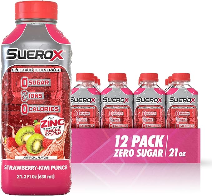 SueroX Zero Sugar Electrolyte Drink for Hydration and Recovery, Unique Blend of Electrolytes & 8