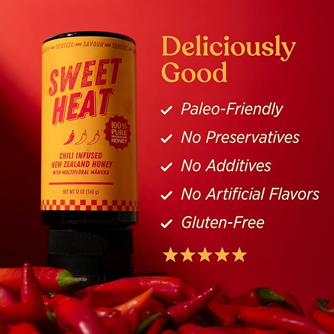 Hot Honey - Sweet Heat 100% Pure New Zealand Raw Manuka Spicy Honey MGO 100+ - Chili-Infused for