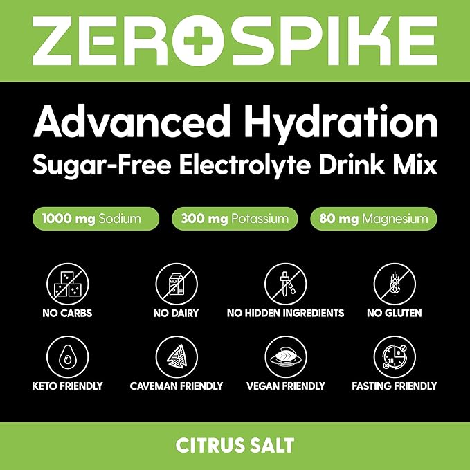 No Sugar Electrolytes Powder Packets | Keto & Fasting Salts Drink Mix | Supplements: The Key