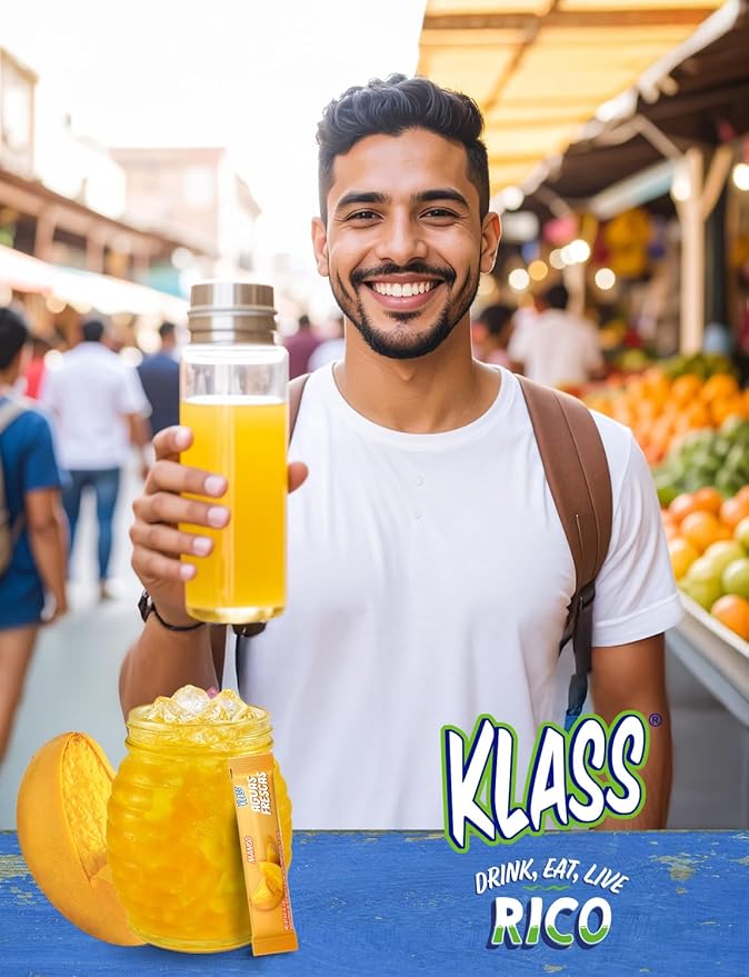 Klass Aguas Frescas | Drink Mix Packets | Mango Flavored | Sugar Free On-The-Go Packets, Low