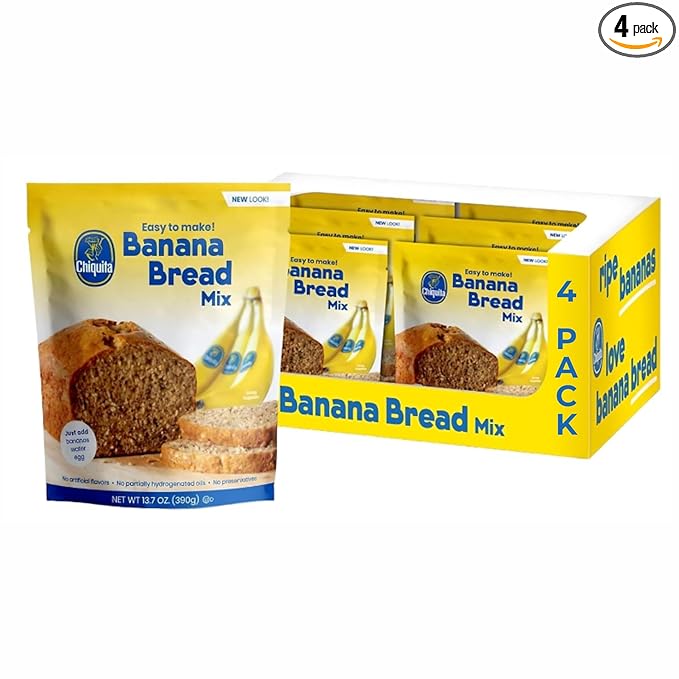 Concord Foods Banana Bread Mix - Easy Homemade Delight - Just Add Bananas, Egg, and Water! 13.7 Oz