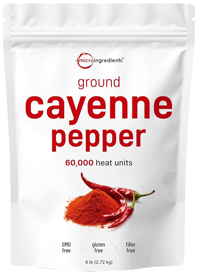 Ground Cayenne Pepper Powder, 6 lb (60,000 SHU) | Premium Source | Spicy Heat with Natural Bite |