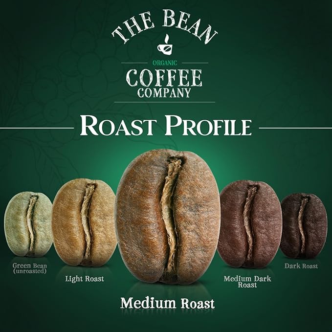 The Bean Organic Coffee Company House Blend, Medium Roast, Ground Coffee, 16-Ounce Bag, Café molido