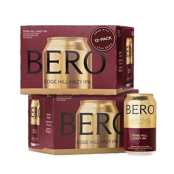 BERO Edge Hill Hazy IPA Non-Alcoholic Beer, 12-Pack Hoppy IPA-Style Craft Brew, NA Beer by Tom