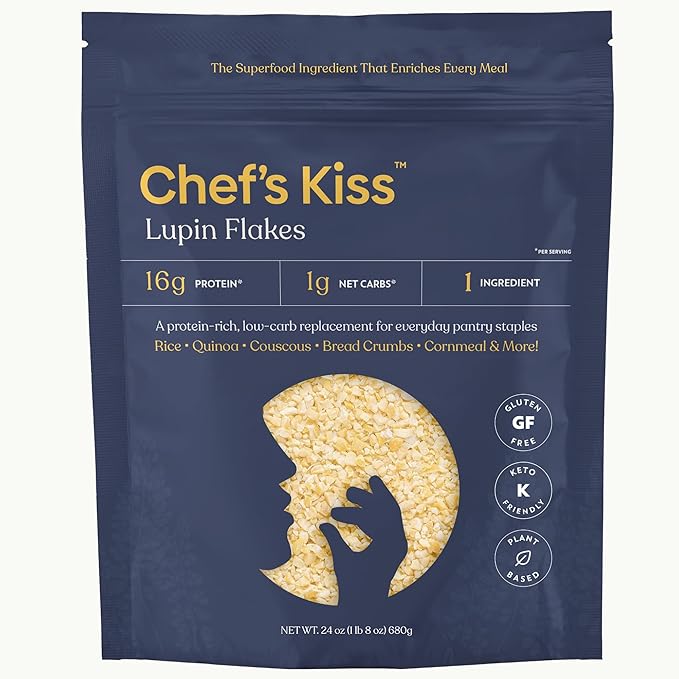 Chef???Kiss Lupin Flakes | 16g Protein, 1g Net Carbs, 15g Fiber | Gluten Free, Low Glycemic, Low